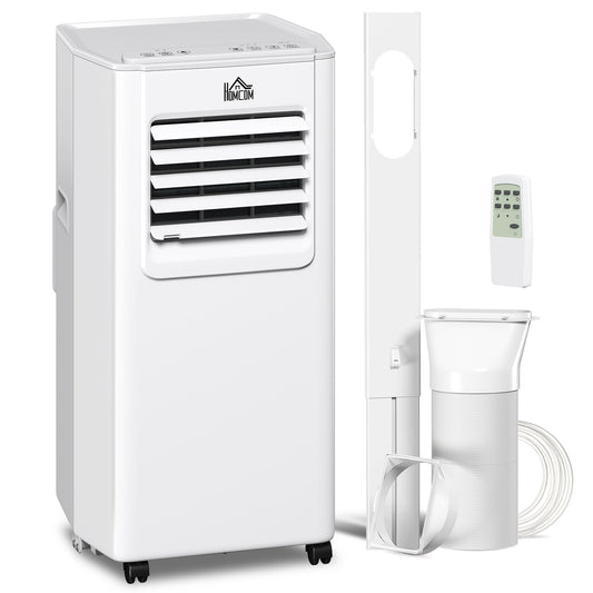 HOMCOM 5000 BTU Portable Air Conditioner, 4-in-1 Air Conditioning Unit, Dehumidifier, Cooling, Fan, Sleep Mode, with Remote Control, 2 Speeds, 24H Timer, Window Venting Kit, 12m2