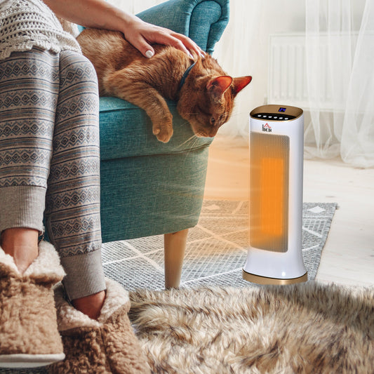 HOMCOM 2000W Electric Heater, PTC Ceramic Portable Fan Heater with Overheating & Tip-Over Protection, 45¡ Oscillating Energy Efficient Electric Heater for Home, Office, Study, Bedroom