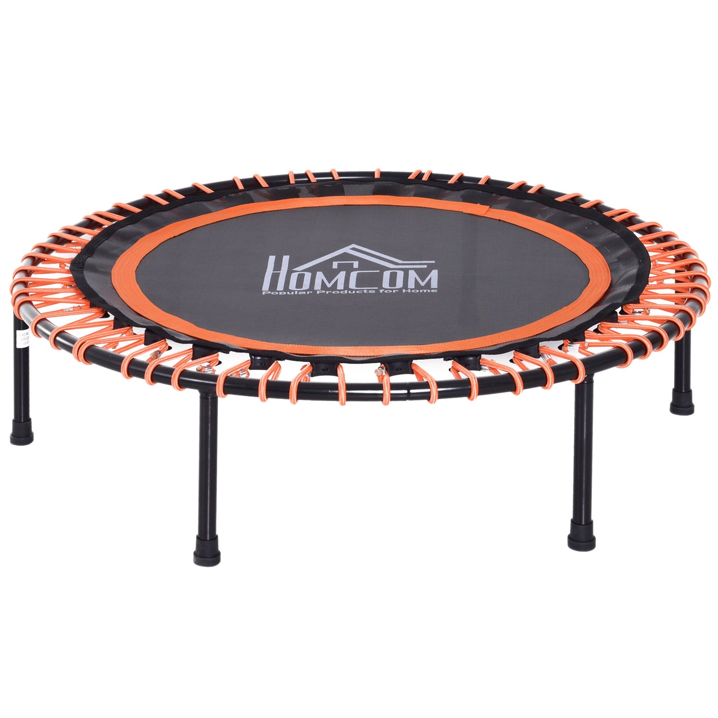 HOMCOM Mini Trampoline Fitness Trampoline,_101.6 x 25Hcm-Black/Orange