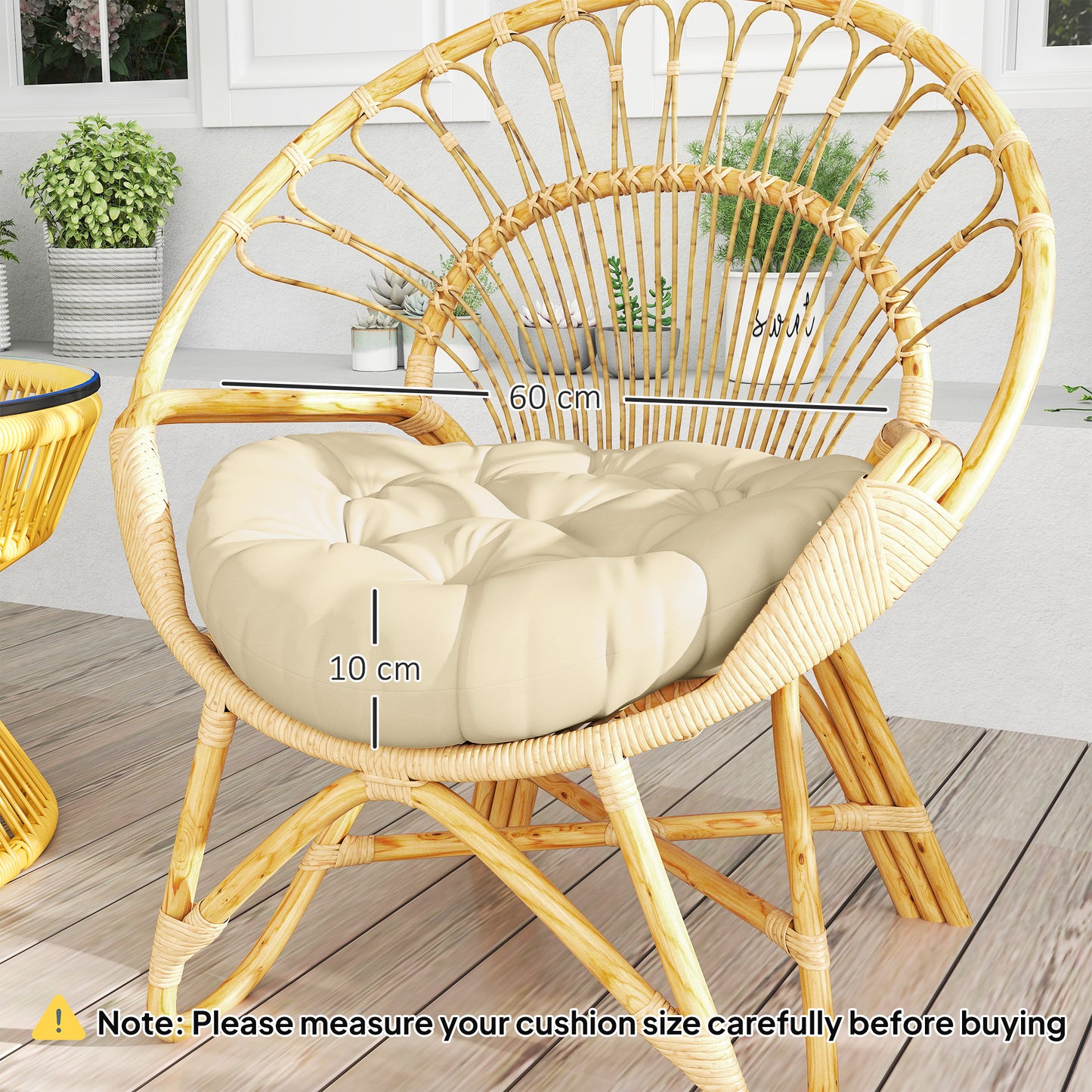 Outsunny Zestaw dwóch poduszek ogrodowych â60cm - beżowy