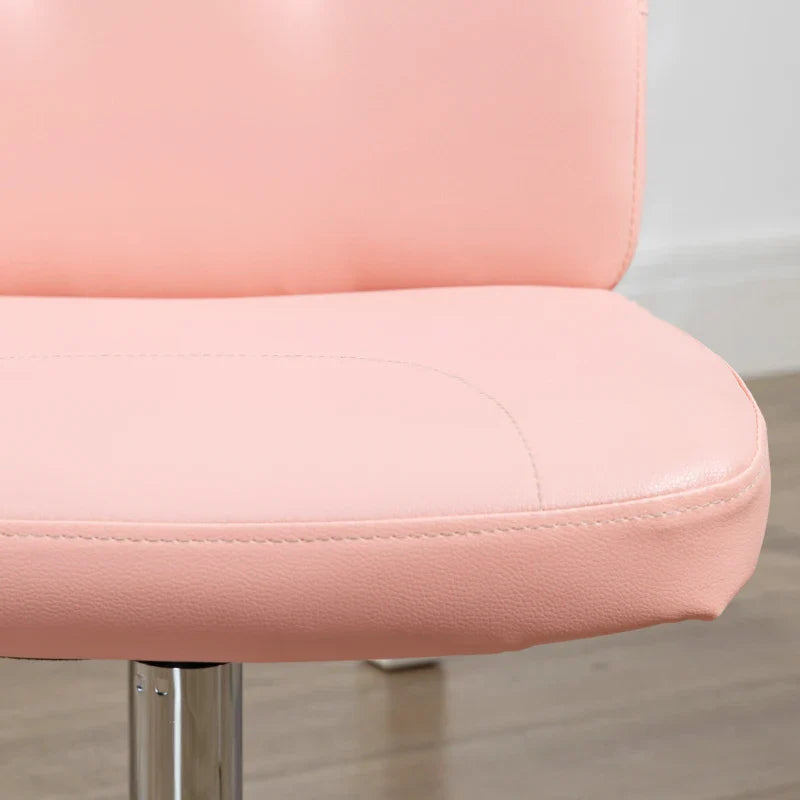 Vinsetto Armless Faux Leather Office Chair - Pink