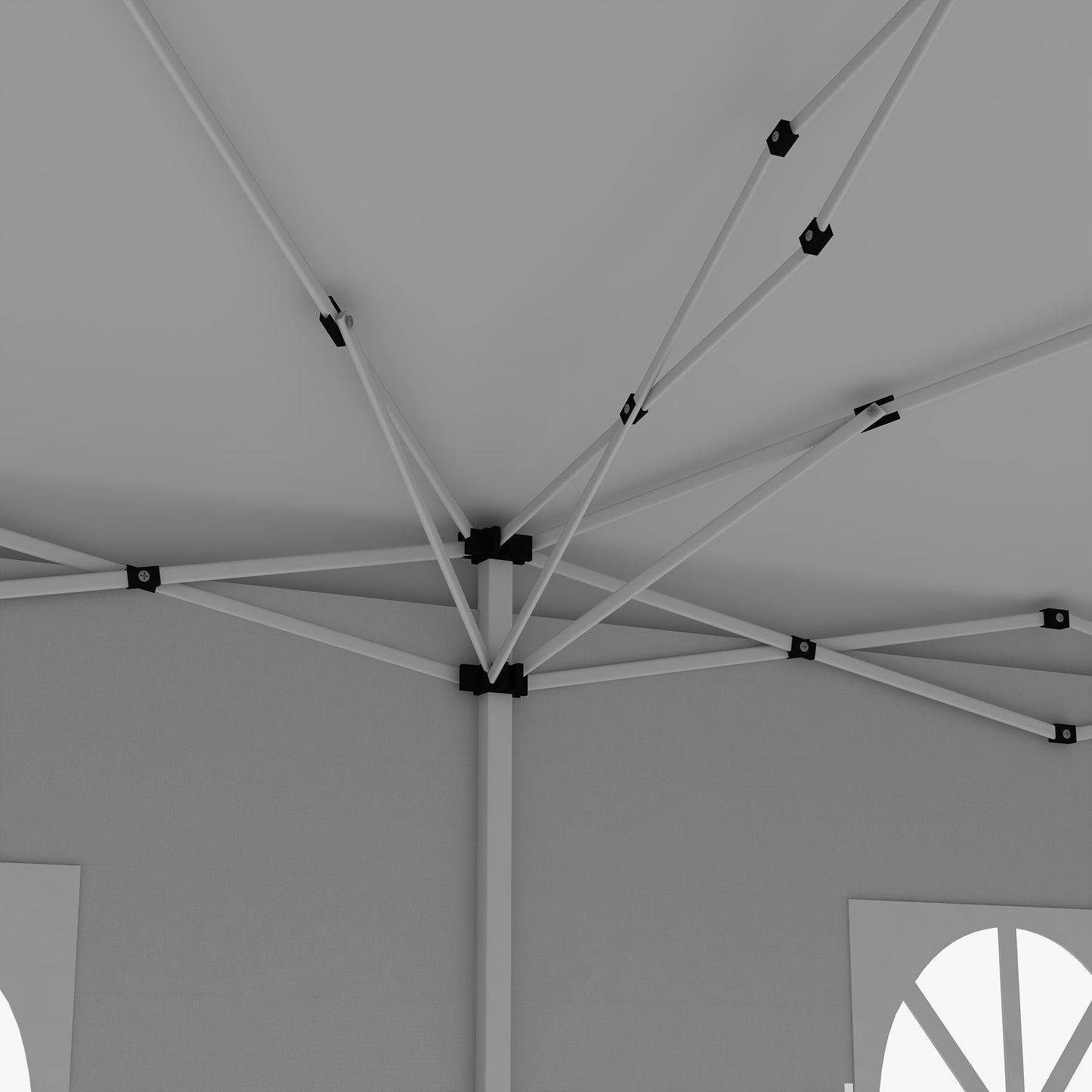 Outsunny 3 x 6 m Garden Pop Up Gazebo, namiot weselny, wodoodporny baldachim markizy ze ścianami bocznymi, okna, torba transportowa, biały