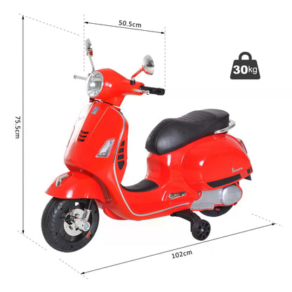 HOMCOM Dziecięcy motocykl do jazdy, 6V, ze światłami LED-czerwony