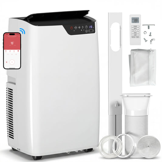 HOMCOM Portable Air Conditioner 12000 BTU, 4-in-1 AC Unit with Cool, Dehumidifier, Fan, Sleep Mode, WiFi Voice Remote Control