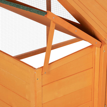 PawHut Wooden Chicken Coop with Nesting Box, Openable Roof, for 4-8 Chickens, Ducks, Orange