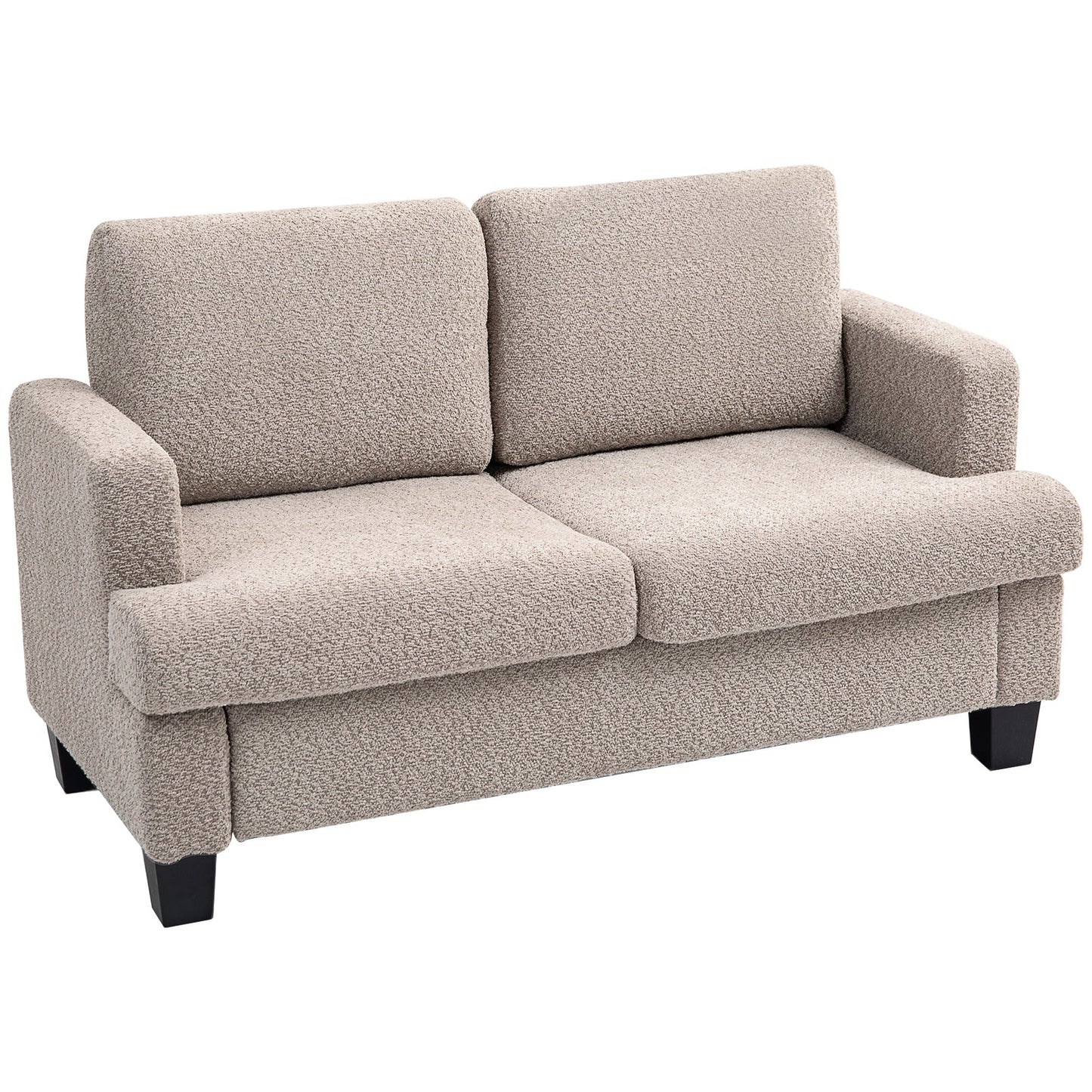 HOMCOM Two-Seater Chenille Sofa - Light Brown