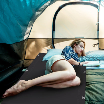 Ultralight Camping Cot for Adults with Side Pocket-Black