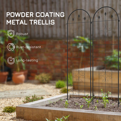 Outsunny Metal Trellis Set of 2, Garden Trellis for Climbing Plants Support Frames, Arrow Design