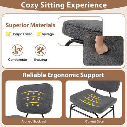 Upholstered Accent Chair with Sponge Padding and Adjustable Foot Pads-Grey