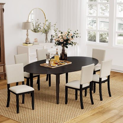 Upholstered Dining Chairs Set of 4 with Soft Padded Seat and Solid Wood Frame