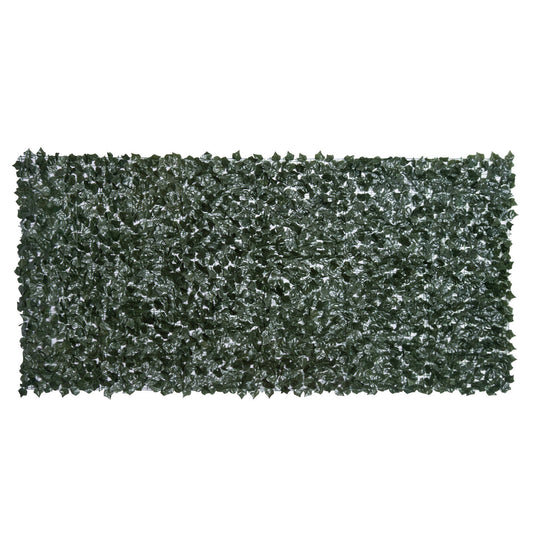 Outsunny 1-częściowy sztuczny żywopłot z liści Panel ogrodzenia prywatności do ogrodu, na zewnątrz, dekoracja wewnętrzna, ciemnozielony, 3M x 1,5M