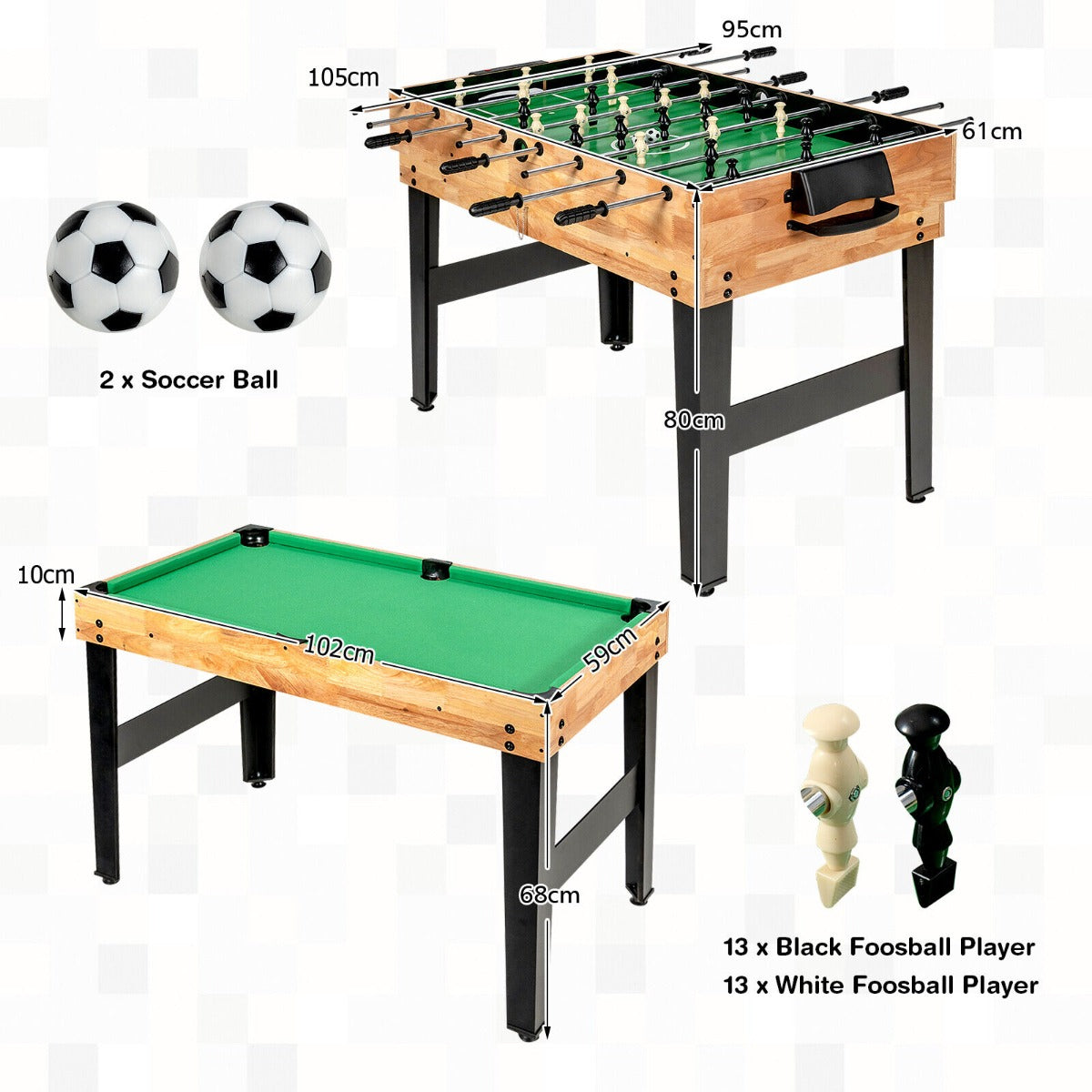 10-in-1 Multi Stackable Combo Game Table for Game Room Arcade Bar Party