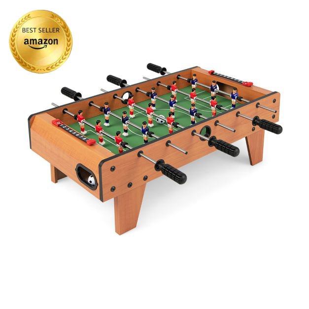 Wooden Table Football Set with Footballs for Adults and Kids