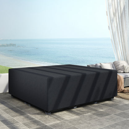Outsunny 600D Oxford Outdoor Garden Furniture Sofa Set Pokrowiec, Wodoodporny Anty-UV Rattan Ochronny Leżak Ochronny Pokrowiec, 225L x 210W x 70Hcm, Czarny