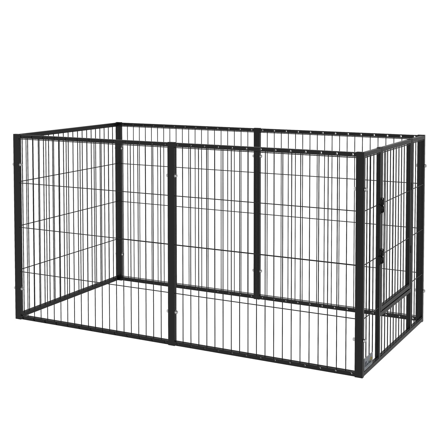 PawHut 82.5-150 x 81cm Heavy Duty Pet Playpen, 6 Panel Exercise Pen for Dogs, with Adjustable Length, for Indoors and Outdoors, Small and Medium Dogs