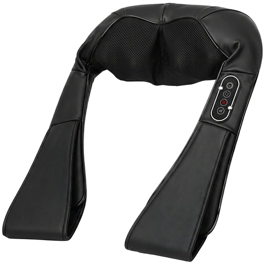 HOMCOM Cordless Neck Massager with Heat, Deep Tissue 4D Shiatsu Neck and Shoulder Massager for Car Home, Gifts for Men Women