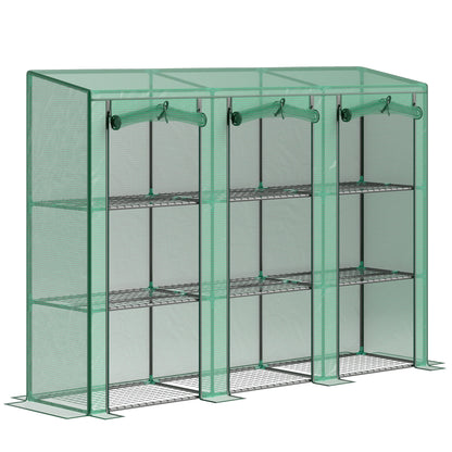Outsunny 46 x 215cm Nine-Shelf Greenhouse - Green