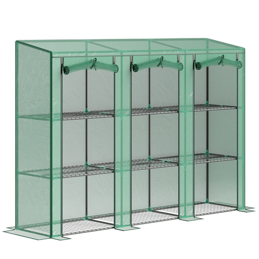 Outsunny 46 x 215cm Nine-Shelf Greenhouse - Green