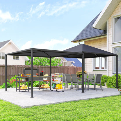 Outsunny√Ç 3√Ç x√Ç 3√Ç or 3√Ç x 6m Garden√Ç Gazebo with Extendable Awning and Wheels,√Ç UPF30+ Outdoor√Ç Metal Gazebo√Ç Canopy√Ç Shelter√Ç for BBQ, Event, Party