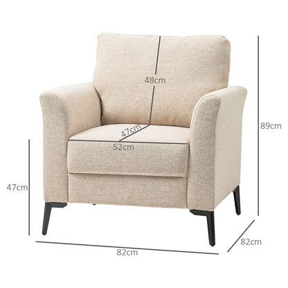 Fotel HOMCOM Linen-Look - Beżowy