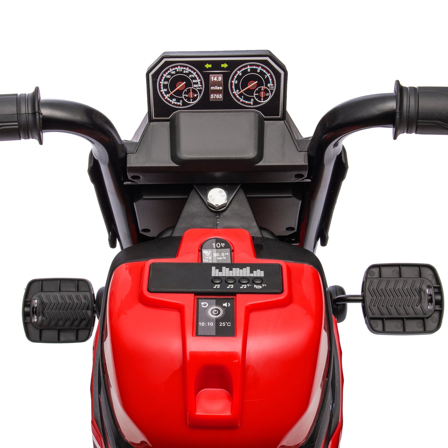 AIYAPLAY Motorcycle Design, 3 in 1 Toddler Trike, Sliding Car, Balance Bike with Headlight, Music, Horn, Red