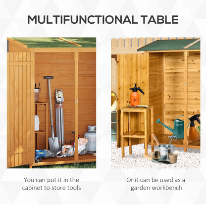 Outsunny Garden Shed Wooden Timber Garden Storage Shed - Double Door - 160cm x 139cm x 75cm