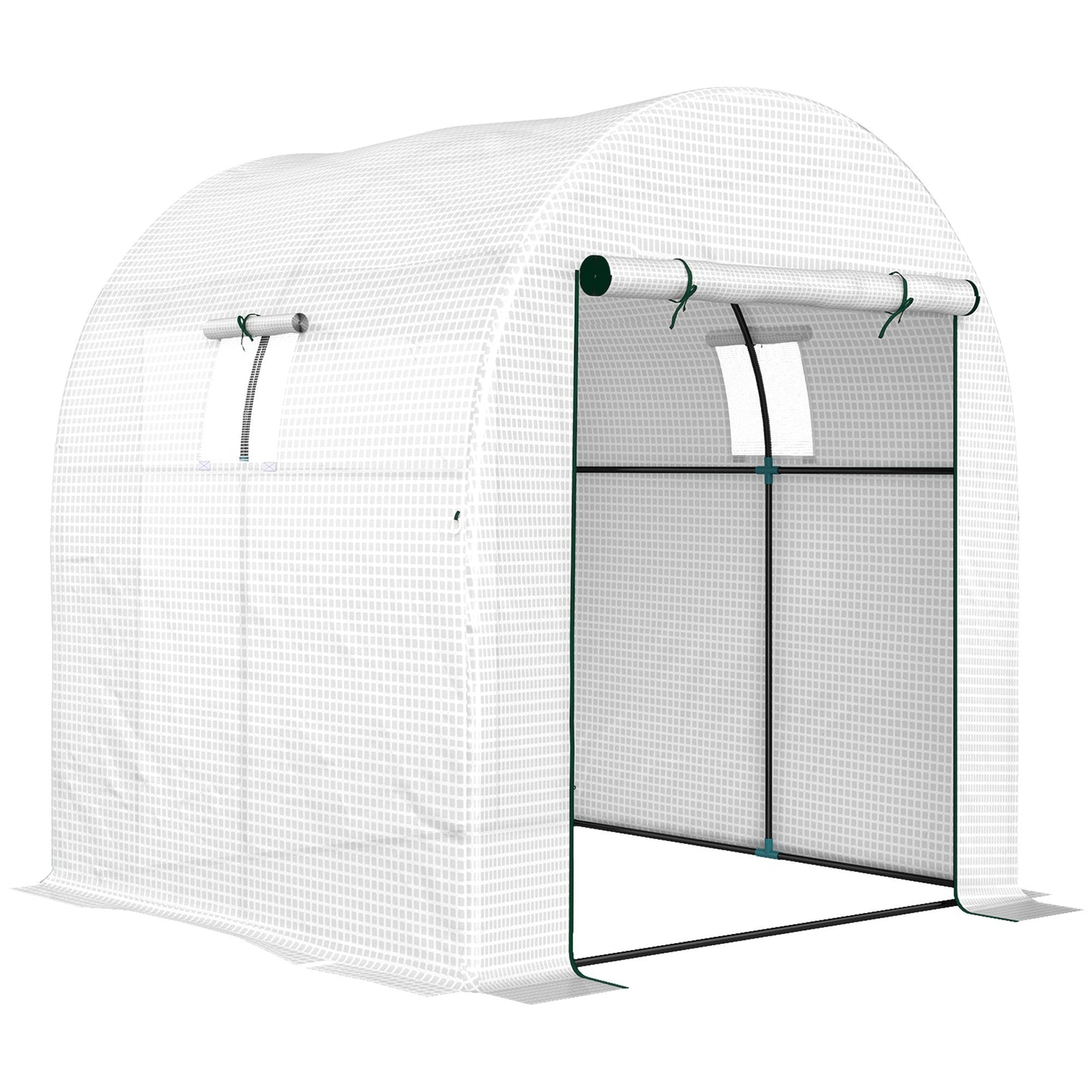 Outsunny 180 x 180cm Walk-In Polytunnel Greenhouse - White