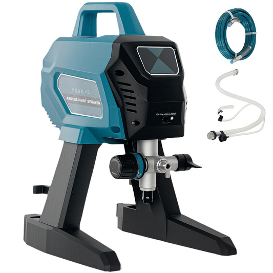 HOMCOM Airless Paint Sprayer, bez rozcieńczania, elektryczny√Ø¬ª¬ø Pistolet do malowania ogrodzeń do projektów malowania na zewnątrz i wewnątrz, pistolet natryskowy do ścian, do użytku domowego, 1,5 l/min, 200 barów, wąż 7,5 m