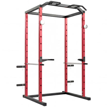 SPORTNOW Power Tower, Adjustable Squat Rack with Pull-Up Bar, Dip Station & Safety Arms for Home Gym Strength Training
