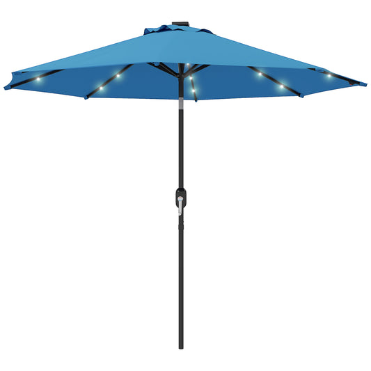 Outsunny 2,7m Parasolka LED Light Parasol - Niebieski