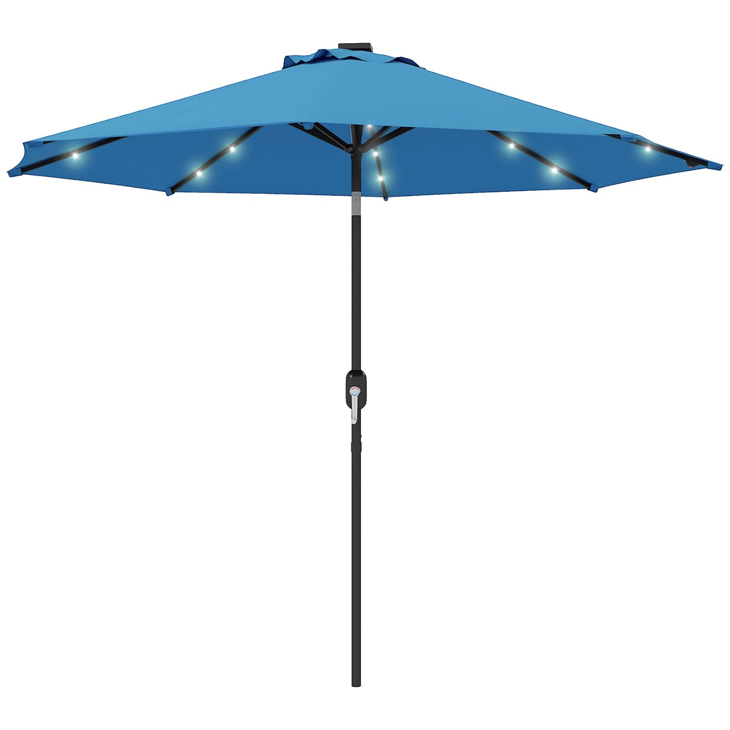 Outsunny 2.7m LED Light Parasol Umbrella - Blue