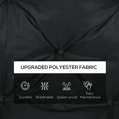 Outsunny 2 Seater Bench Pad, Garden Chair Cushion with Back and Ties for Indoor and Outdoor Use, 98 x 100 cm, Black