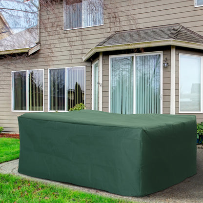 Outsunny Outdoor Garden Furniture Cover Waterproof, Anti-UV 600D Heavy Duty Oxford Fabric Patio Furniture Cover for Rectangular Sofa Table Set, Green, 210 x 140 x 80 cm