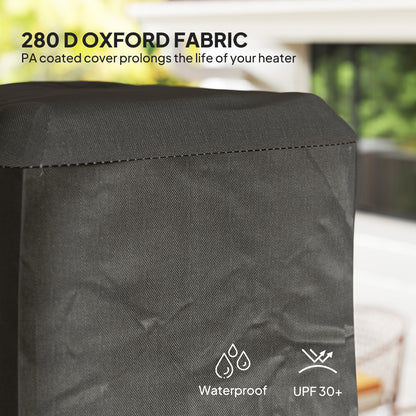 Outsunny Heavy Duty Gas Pyramid Patio Heater Cover, Full Length Outdoor Heater Cover Protector, UPF 30+ Oxford Fabric with Zipper, Black