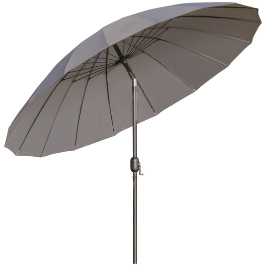 Outsunny 2,5-metrowy parasol ogrodowy Shanghai z korbką i funkcją pochylania, regulowany, zewnętrzny, szary
