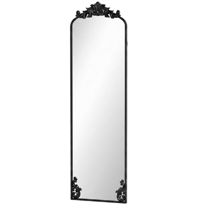 HOMCOM Floor Mirror, 50 x 160 cm Full Length Mirror with Baroque Metal Frame for Bedroom, Living Room, Dressing Room, Black