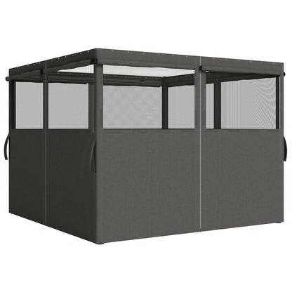 Outsunny 4 Pack Replacement Gazebo Curtains Privacy Panel for Most 3 x 3 m Gazebo, Outdoor Shelter Sidewalls, Dark Grey
