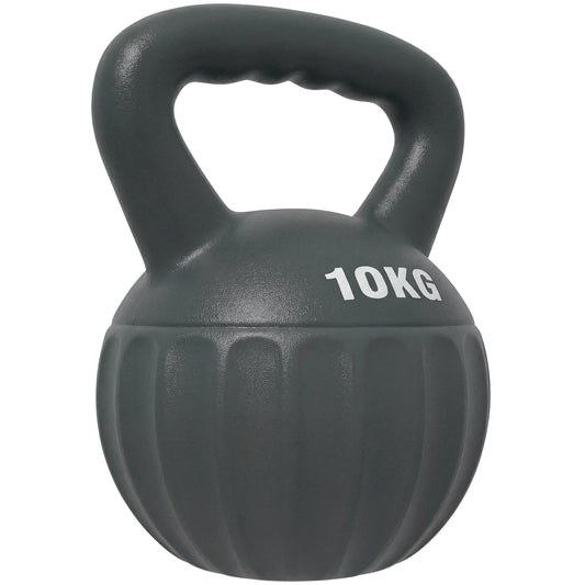 SPORTNOW Kettlebell for Strength Training Kettle Bell with Non-Slip Handle 10 kg Grey