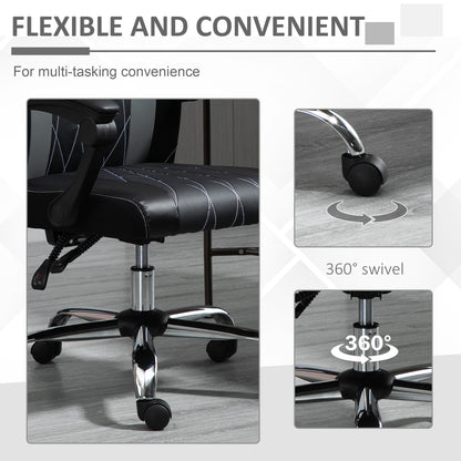 Vinsetto Office Chair Ergonomic Desk Chair with Rotate Headrest, Lumbar Support & Adjustable Height, 360¡ Swivel Computer Chair