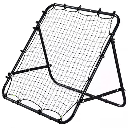 HOMCOM Adjustable Rebounder Net Kickback Target Goal for Teens Adults Training, Black