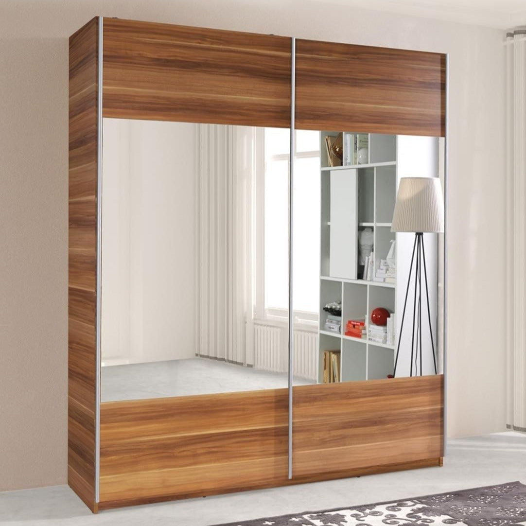 Valero 2-Door Sliding Wardrobe 175cm - Plum Wallis, Wenge or Sonoma Oak