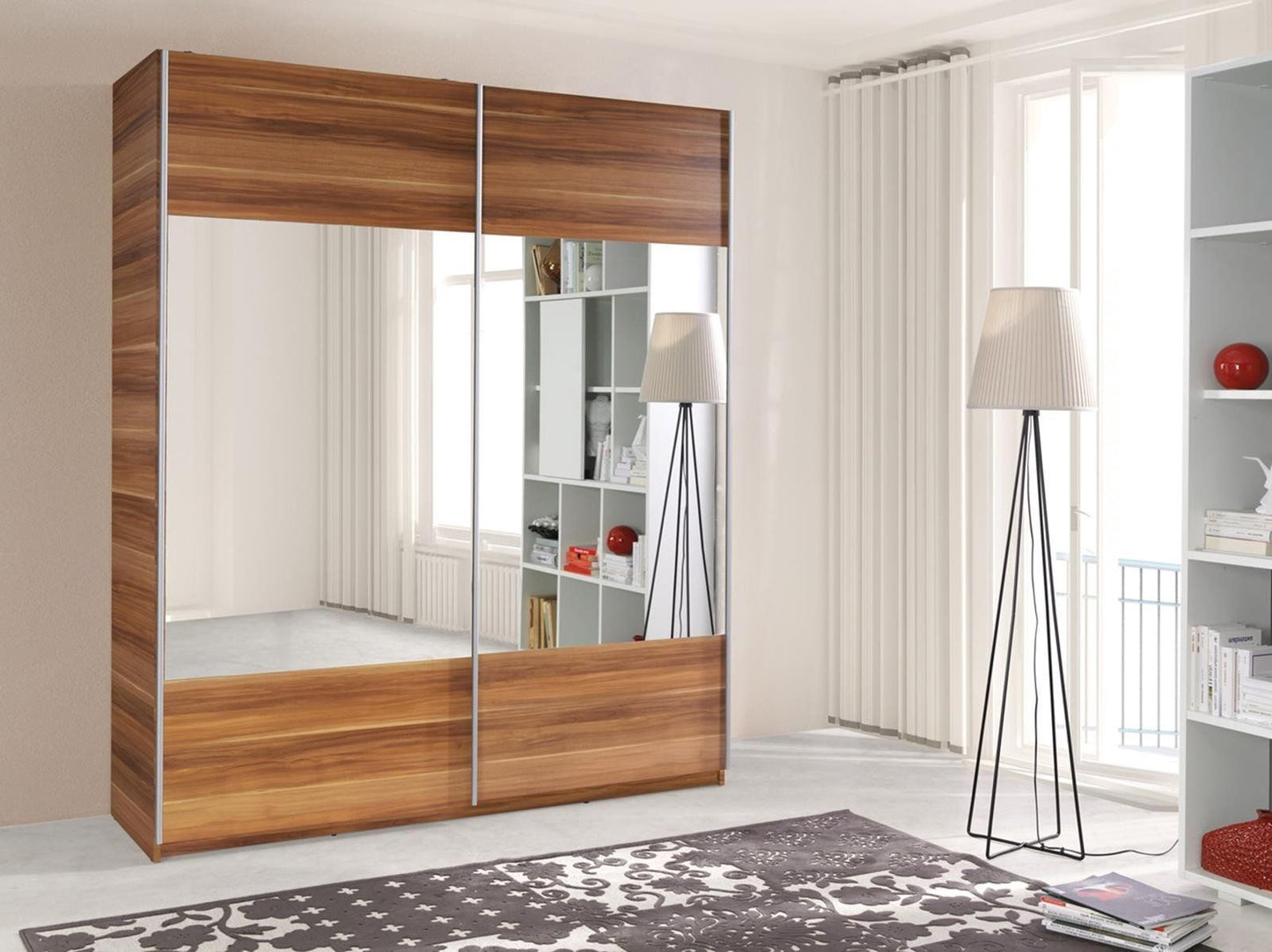 Valero 2-Door Sliding Wardrobe 175cm - Plum Wallis, Wenge or Sonoma Oak