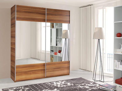 Valero 2-Door Sliding Wardrobe 175cm - Plum Wallis, Wenge or Sonoma Oak