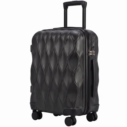 HOMCOM 22Inch 56cm Suitcase, ABS Hard Shell Carry On Luggage with TSA Lock, Spinner Wheels, Telescopic Handle, Black