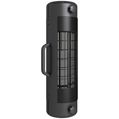 Outsunny Electric Umbrella Parasol Mounted Patio Heater for 25-70 mm Poles, 2000 W Outdoor Garden Heater with 2 Heat Setting, 6 √£≈Ω¬° Coverage, Tip-Over Protection, Black