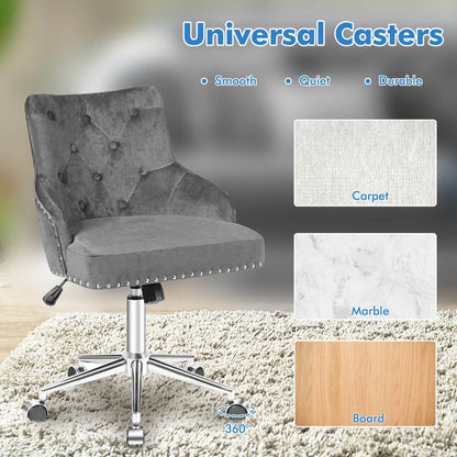 Adjustable 360° Swivel Accent Armchair-Grey