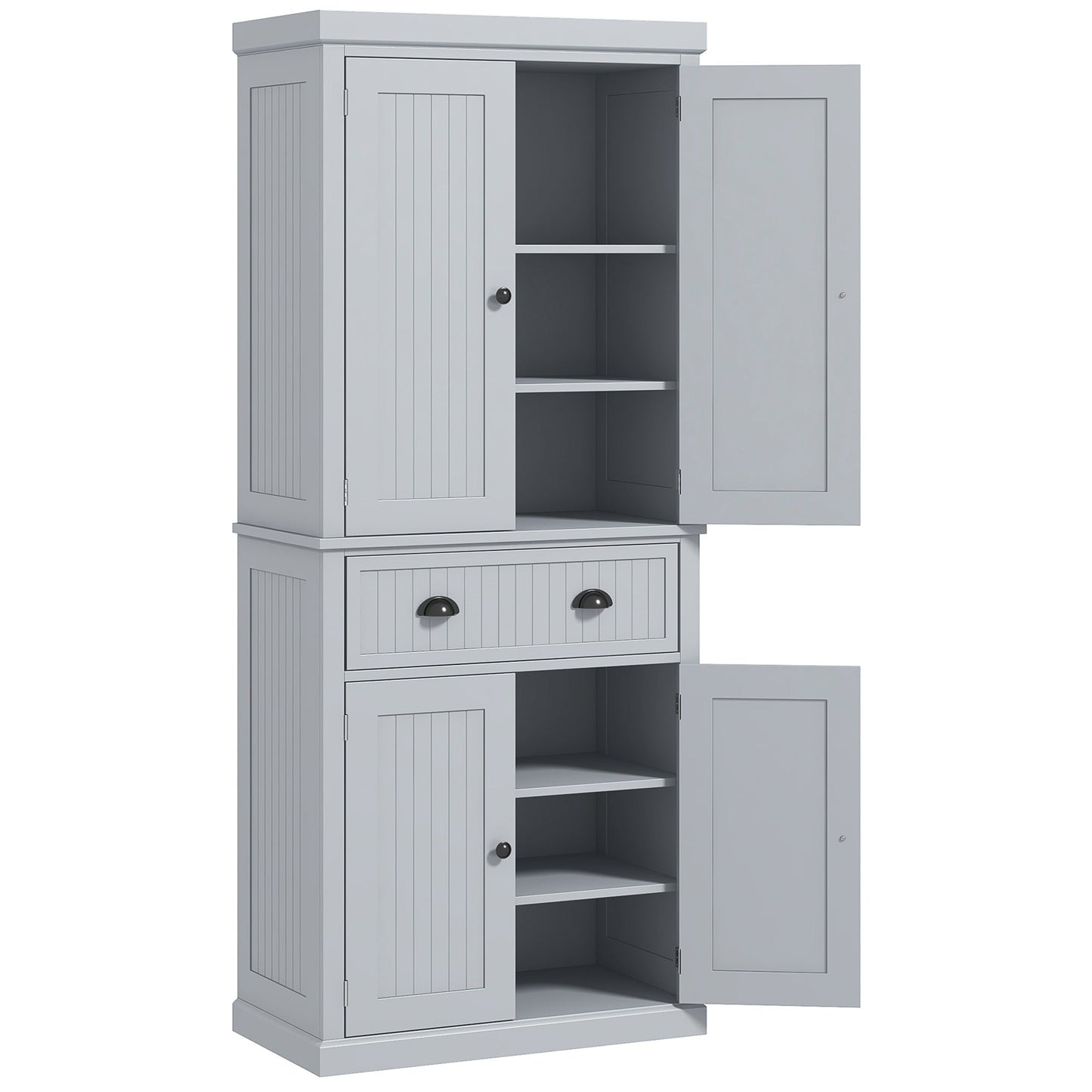 HOMCOM Freestanding Multi-Storage Kitchen Cabinet - Grey