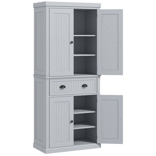 HOMCOM Freestanding Multi-Storage Kitchen Cabinet - Grey