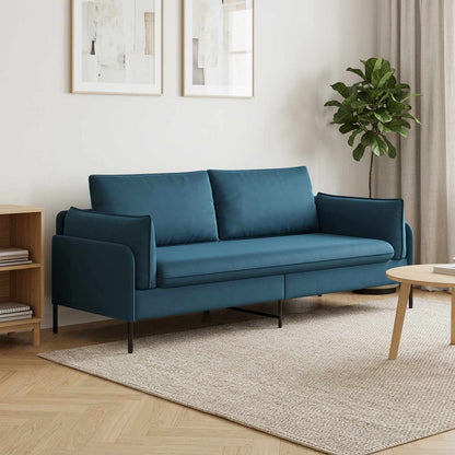 vidaXL 3-Seater Sofa 3-Seater Blue 222 x 81 x 89 cm Velvet 1