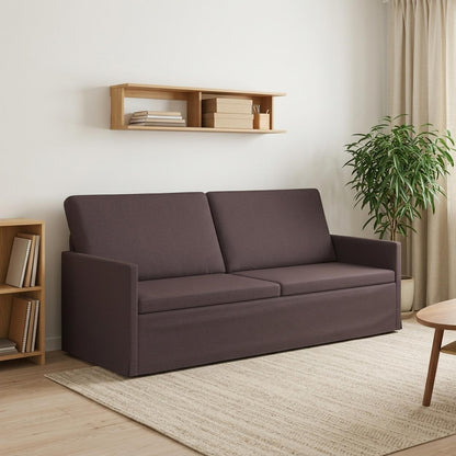 vidaXL 3 Seater Sofa Dark Brown 190 x 81 x 82 cm Fabric 1